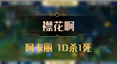 【襟花啊】阿卡丽 10杀1死