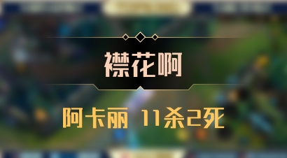 【襟花啊】阿卡丽 11杀2死