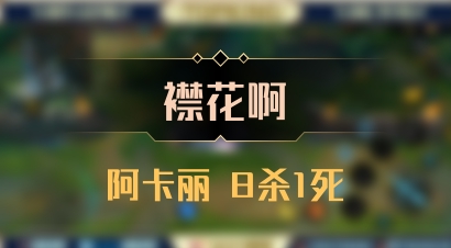 【襟花啊】阿卡丽 8杀1死