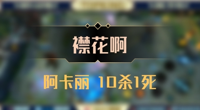 【襟花啊】阿卡丽 10杀1死