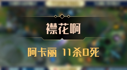 【襟花啊】阿卡丽 11杀0死