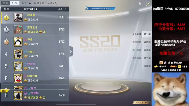 【2022-10-22 00点场】凉白开OAO：【第二个号今日战神】