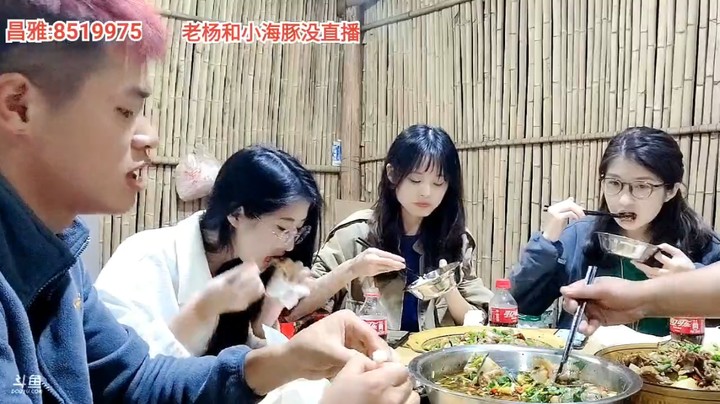 三娃做鸡肉，三个美女吃的津津有味，大家怀疑，浩哥说真的好吃