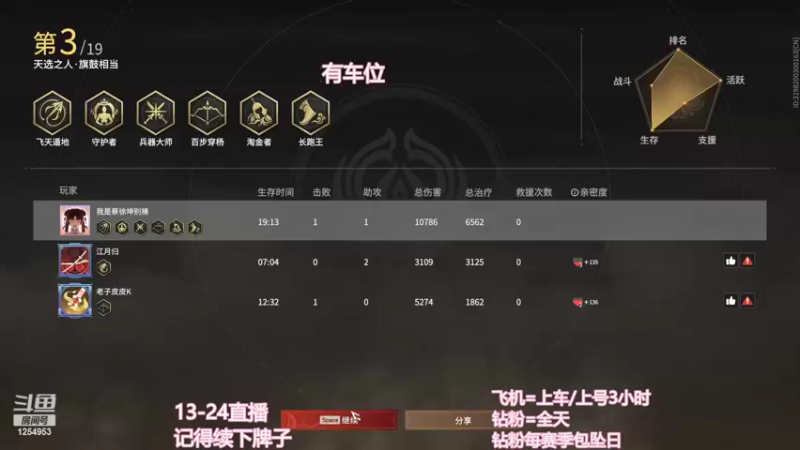【2022-10-22 15点场】常乐er：有车位，全段位上分！