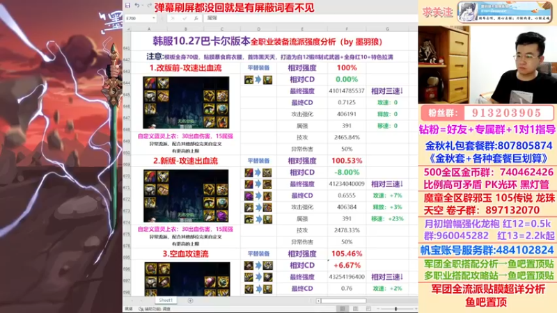 【2022-10-28 00点场】墨羽狼不是摸鱼娘：韩服巴卡尔最终版搭配分析来了！