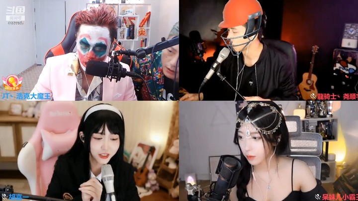 万圣狂欢派对浩哥 胡嘉一VS呆妹 卖血哥 ，浩哥获胜了，梦想哥和F哥给力