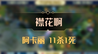 【襟花啊】阿卡丽 11杀1死