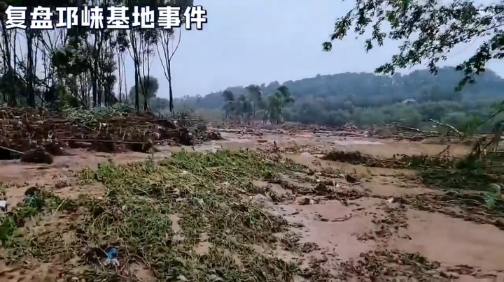 牙牙第二天看到房子被洪水冲没了