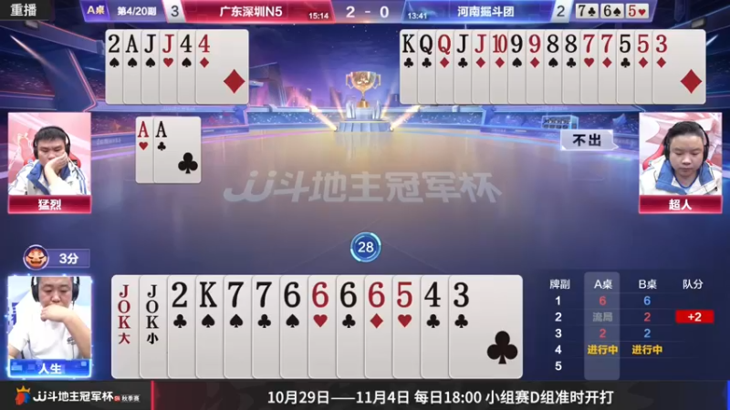 【2022-11-03 09点场】JJ斗地主官方：【预告】11月3日，山西VS四川！