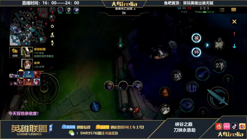【2022-11-02 23点场】大鸟Irelia：大鸟：中路杀神最强刀妹永恩