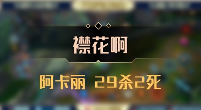 【襟花啊】阿卡丽 29杀2死