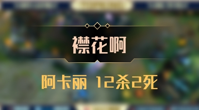 【襟花啊】阿卡丽 12杀2死