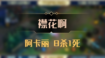 【襟花啊】阿卡丽 8杀1死