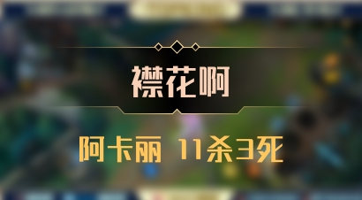 【襟花啊】阿卡丽 11杀3死