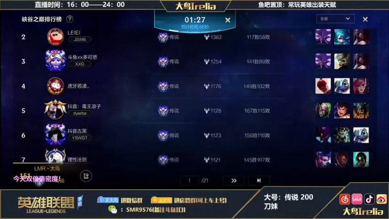 【2022-11-05 18点场】大鸟Irelia：大鸟：峡谷顶级对局中单专场