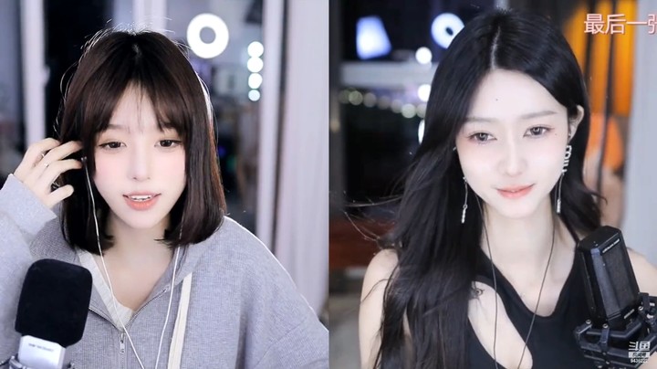 小栗吱和美女小江直播连麦，两个人撒娇好可爱