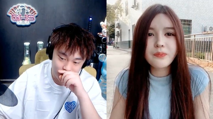 美女橙子和阿二直播连麦，阿二看乐了，搞笑啊