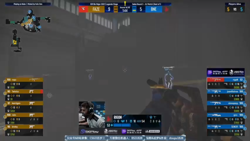 【2022-11-07 03点场】CSGO百岁三：Major FAZE BNE生死战