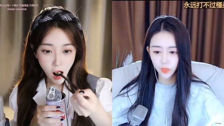 美女小姐姐直播吃东西，很可爱啊