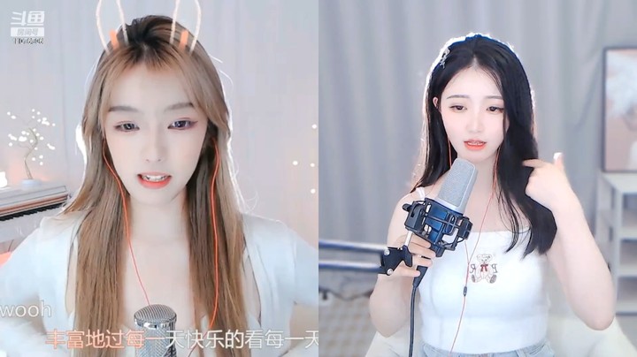 小姐姐穿白色衣服好可爱啊，对面的粉丝都羡慕了