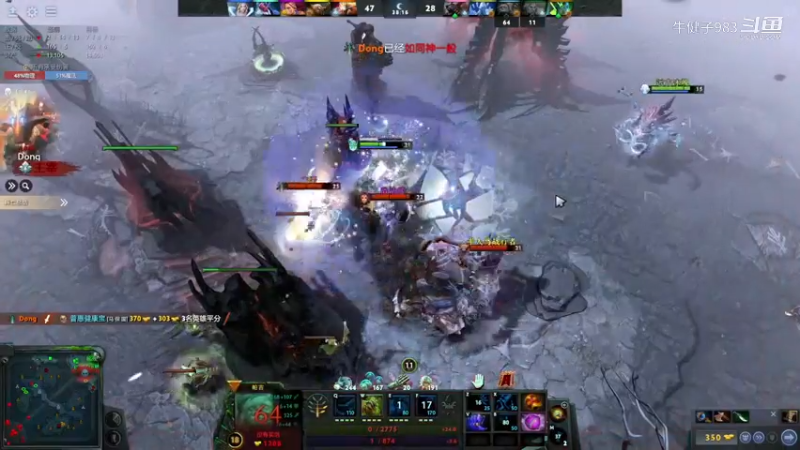 惨兮兮dota2中单屠夫直接变成劣势路哈哈哈，这孽缘！败北！