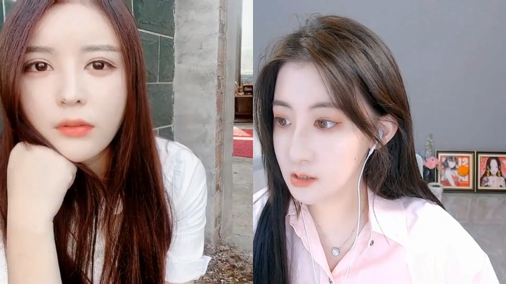 美女橙子直播连麦，对面小姐姐身材很好