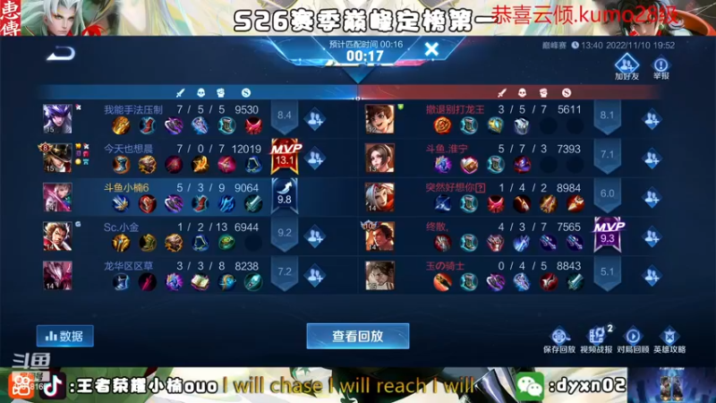 【2022-11-10 20点场】小楠ouo：【小楠】我真的好帅