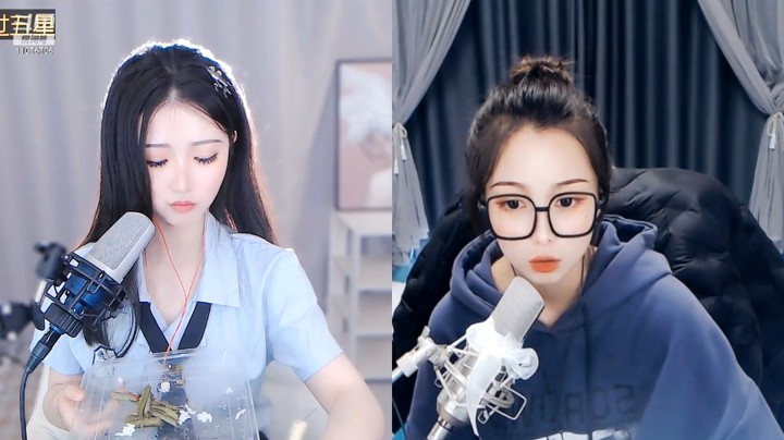 小姐姐直播吃午饭好可爱，对面小姐姐是云南的