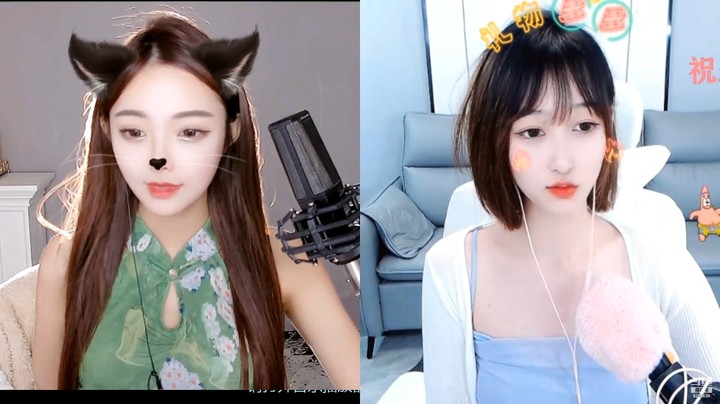 两个美女小姐姐直播连麦，大哥抽出游艇，好开心