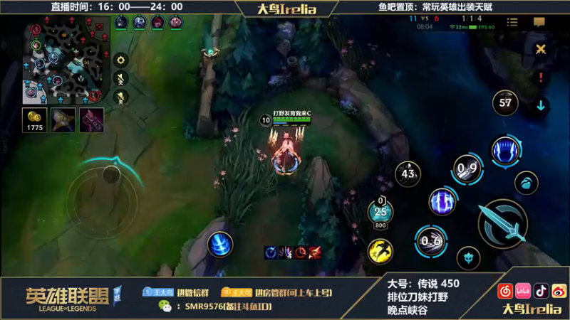 【2022-11-10 20点场】大鸟Irelia：最强刀妹：峡谷之巅顶级对决