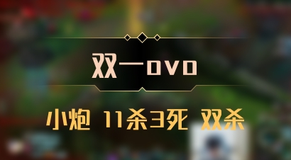 【双一ovo】小炮 11杀3死 双杀