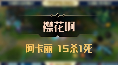【襟花啊】阿卡丽 15杀1死