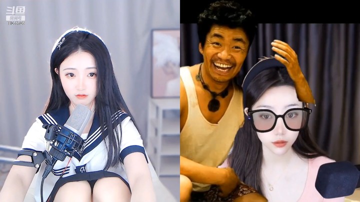 美女小姐姐直播连麦，对面小姐姐这图片搞笑啊