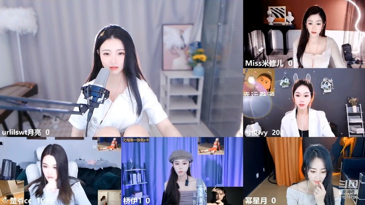 6个美女连麦，个个身材好看