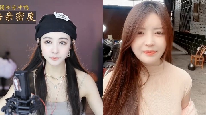 美女橙子连麦PK输了，对面强