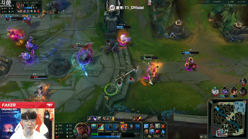 【英雄联盟】T1直播faker的精彩时刻 20221117 00点场