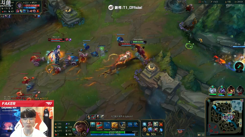 【英雄联盟】T1直播faker的精彩时刻 20221117 00点场