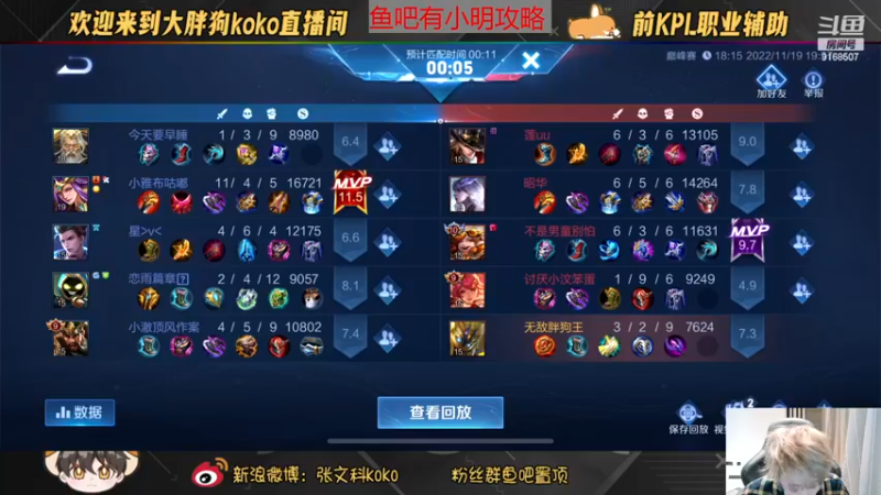【2022-11-19 20点场】大胖狗koko：（巅峰前100）辅助可不只是混子