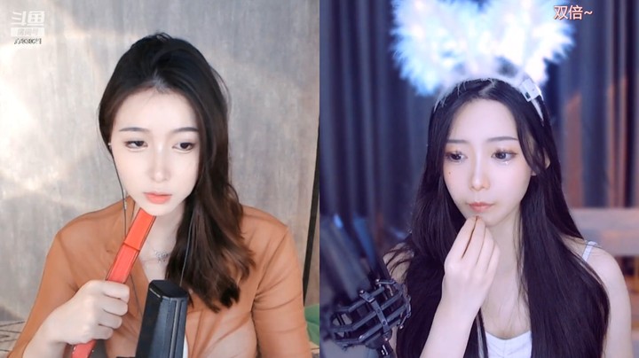 两个美女小姐姐直播连麦都挺好看的