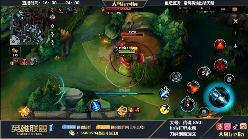 【2022-11-21 18点场】大鸟Irelia：大鸟:最强剑魔永恩刀妹露娜