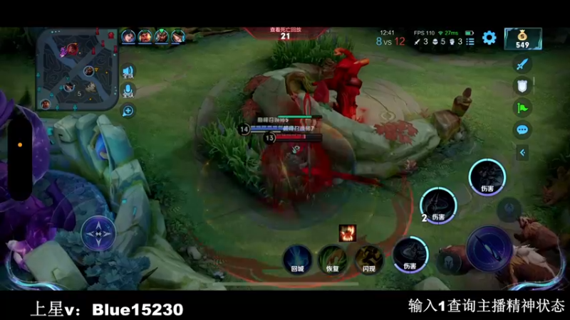 【2022-11-23 20点场】BLUE呀丶：国服18000王昭君~