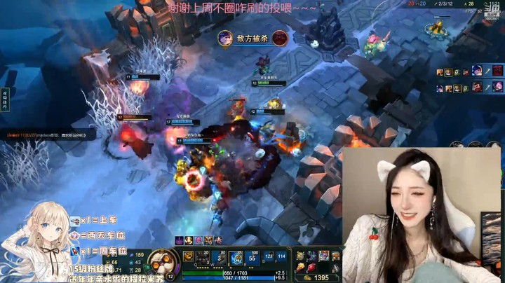 英雄联盟大乱斗模式小姐姐玩发明家很稳，就是太脆不好跑