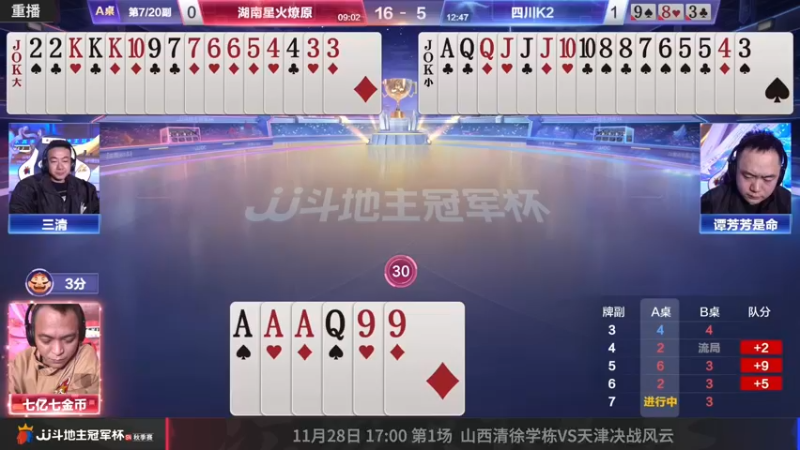 【2022-11-28 03点场】JJ斗地主官方：【预告】11月28日，半决赛第二场！