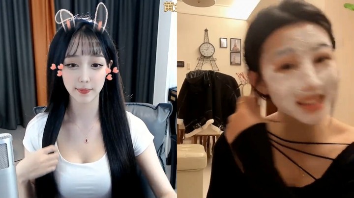 百百美女敷面膜和美女兔兔连麦真有意思啊