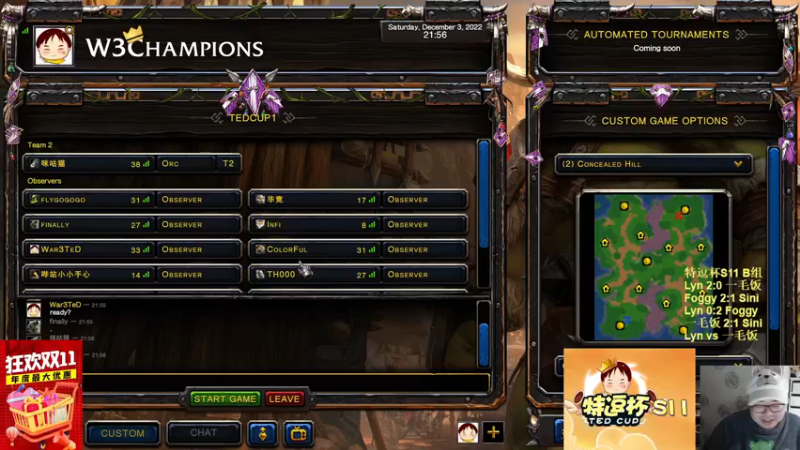 【TED出品】特逗杯S11 B组败决 Lyn vs 一毛饭 速效救心丸给我拿来