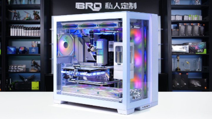 【BRO水冷私人定制】联立 O11 EVO-三冷排-BRO定制冷头 新方案分体式水冷展示