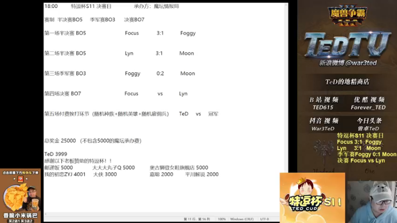 【2022-12-09 21点场】War3TeD：【直播中】6点特逗杯决赛日