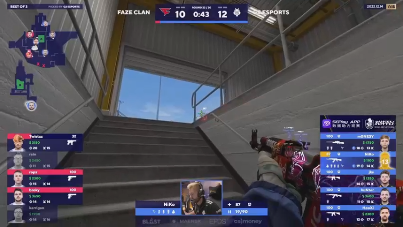 【2022-12-14 19点场】CSGO百岁三：双倍卡  G2 vs FAZE