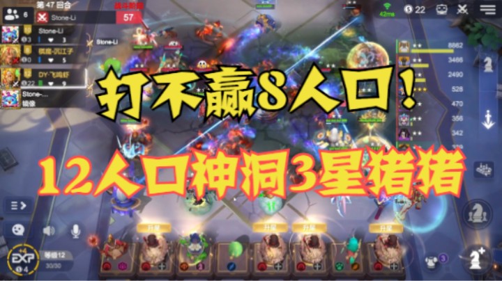 12人口4神6洞3星猪猪牧师，8人口都打不赢！