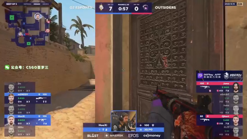 【2022-12-15 15点场】CSGO百岁三：双倍卡 Faze vs Liquid